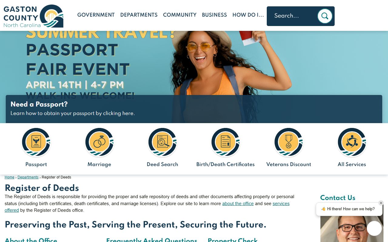 Gaston County Register of Deeds white pages public records