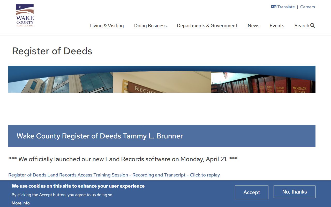 Wake County Register of Deeds white pages public records website