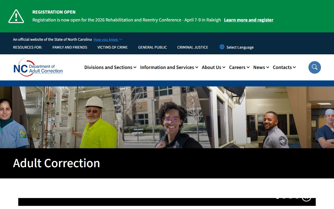 North Carolina Department of Adult Correction offender white pages search