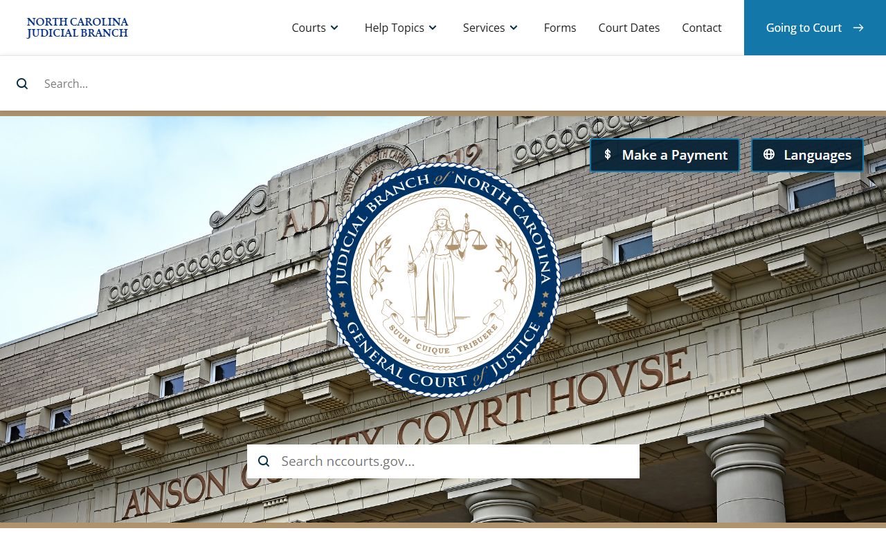 North Carolina Judicial Branch white pages and court records