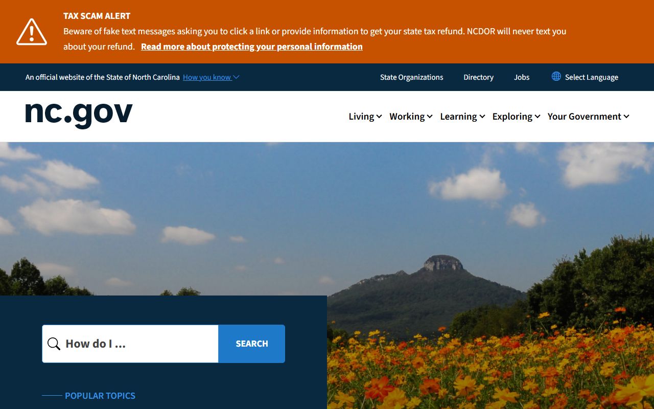 North Carolina white pages NC.gov official portal